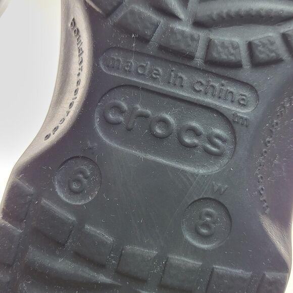 Crocs Classic Slip On Comfort Mule Clog Womens Size 8 Mens Size 6 Black Rubber - Picture 8 of 9